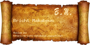 Bricht Makabeus névjegykártya